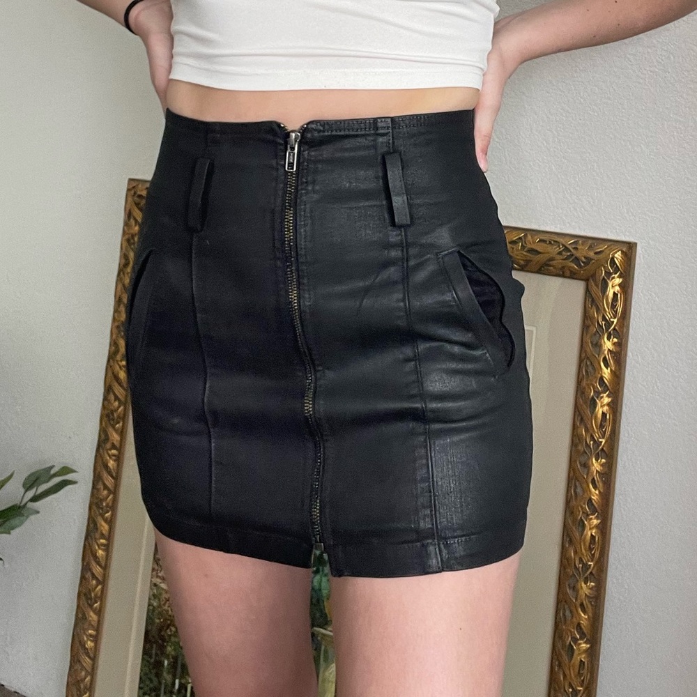 Carmar Faux Leather Mini Skirt